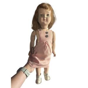 Vintage 1950s Mechanical Wind-Up Walking 18" Toy Doll Tested
